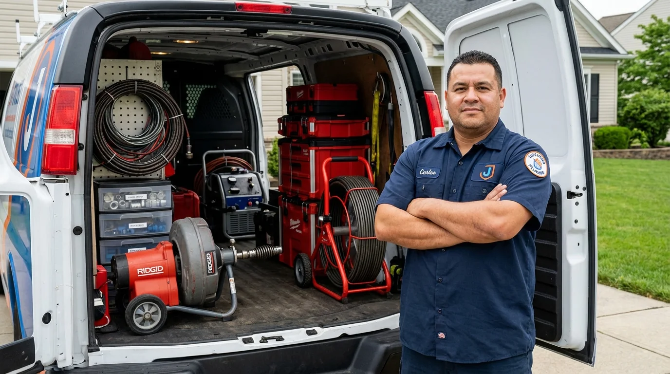 Professional drain cleaning equipment and Johns Plumbing LLC plumber in Allen