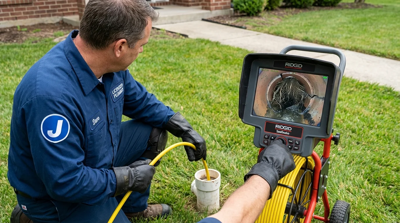 Sewer camera inspection being performed by Johns Plumbing LLC in Allen
